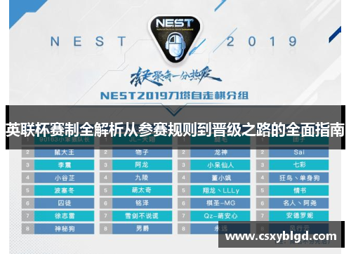 英联杯赛制全解析从参赛规则到晋级之路的全面指南 英联杯赛制全解析从参赛规则到晋级之路的全面指南